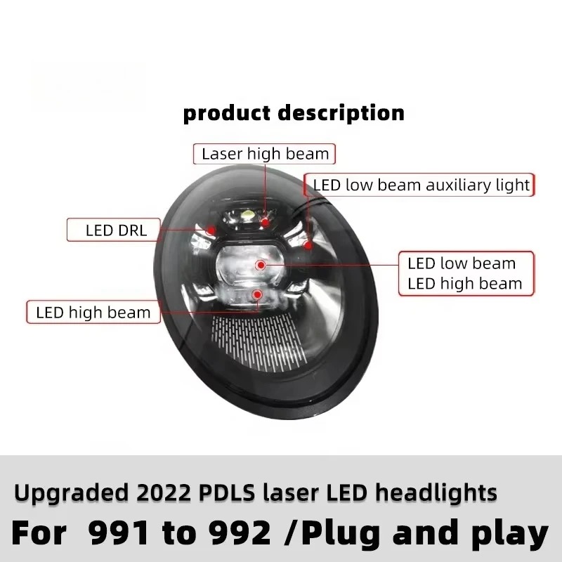 Dynamic DRL Plug and Play LED Headlights for  911 991.1/991.2 2012-2018 New Condition 992 Design
